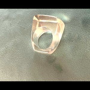 Lucite clear square ring size 5.75.